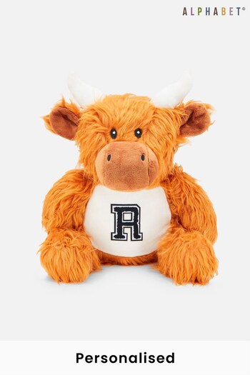 Personalised Soft Plush Highland Cow by Alphabet (Q83775) | £31