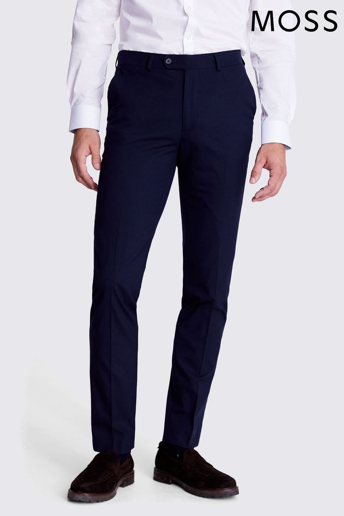 Men s Blue Formal Trousers Slim Regular Fit Next