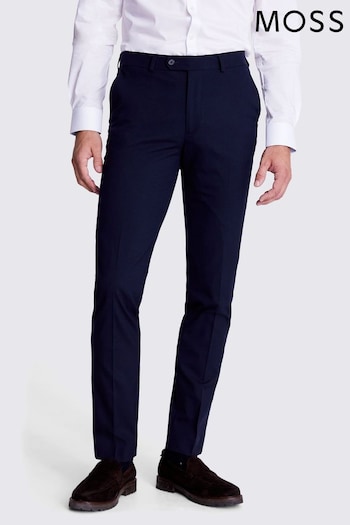 MOSS Blue Tailored Fit Trousers hem (Q83779) | £50