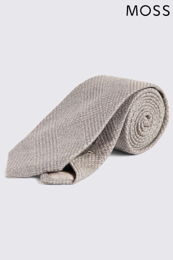 MOSS Grey Textured Prince of Wales Check Tie (Q83784) | £30