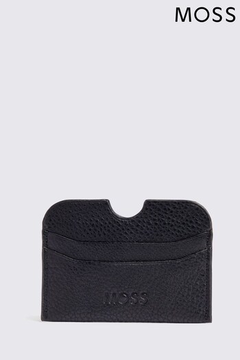 MOSS Grained Leather Black Card Holder (Q83793) | £20