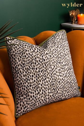Wylder Tropics Green Nympha Abstract Spot Polyester Filled Cushion (Q83806) | £19
