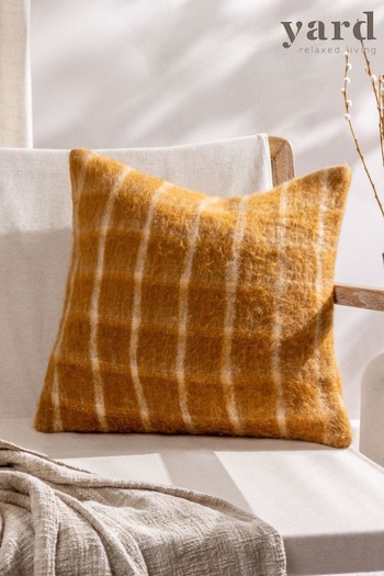 Yard Orange Yarrow Check Polyester Filled Cushion (Q83819) | £24