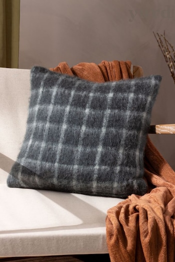 Yard Grey Yarrow Check Polyester Filled Cushion (Q83828) | £24