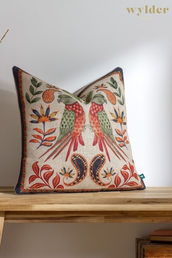 Wylder Tropics Natural Akamba Parrot Duo Tropical Polyester Filled Cushion (Q83830) | £18