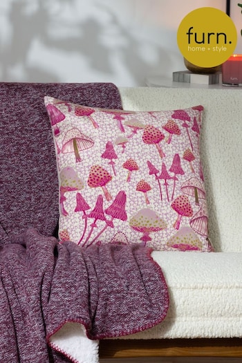Furn Purple Mushroom Fields Abstract Polyester Filled Cushion (Q83855) | £17