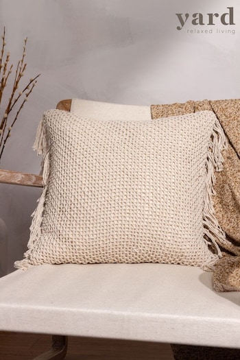 Yard Natural Beige Nimble Knitted Feather Filled Cushion (Q83881) | £20