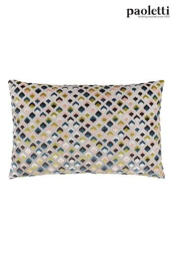 Paoletti Blue Lexington Velvet Jacquard Polyester Filled Cushion (Q83888) | £17