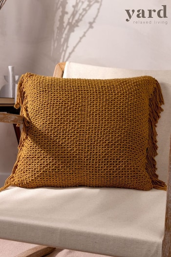Yard Yellow Nimble Knitted Feather Filled Cushion (Q83891) | £20
