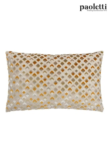 Paoletti Gold Lexington Velvet Jacquard Polyester Filled Cushion (Q83924) | £18