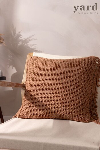 Yard Red Nimble Knitted Feather Filled Cushion (Q83928) | £19