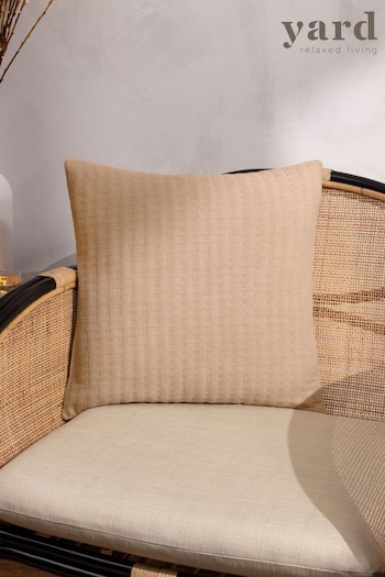 Yard Natural Hush Cotton Linear Polyester Filled Cushion (Q83948) | £17