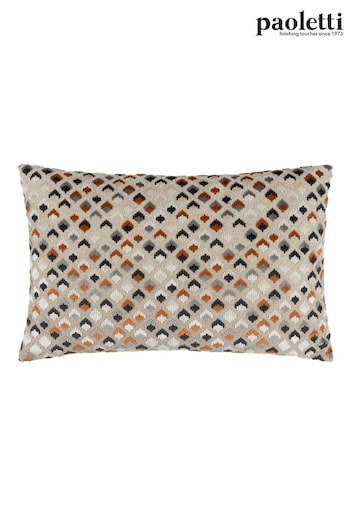 Paoletti Orange Lexington Velvet Jacquard Polyester Filled Cushion (Q83952) | £18