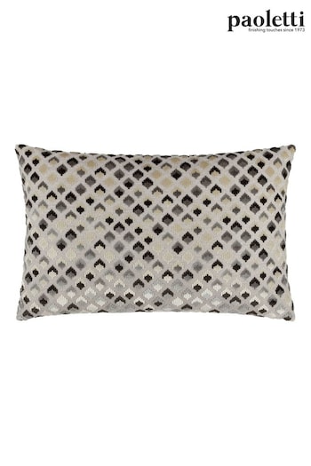 Paoletti Grey Lexington Velvet Jacquard Polyester Filled Cushion (Q83957) | £17