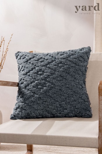 Yard Blue Calvay Chunky Textured Polyester Filled Cushion (Q83990) | £24