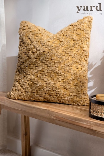 Yard Yellow Calvay Chunky Textured Polyester Filled Cushion (Q83995) | £24