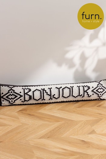 Furn Black Bounjour Mosaic Message Velvet Draught Excluder (Q84000) | £22