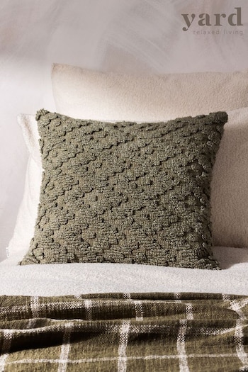 Yard Green Calvay Chunky Textured Polyester Filled Cushion (Q84036) | £24