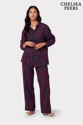 Chelsea Peers Red Flannel Stripe Print Pyjama Bottoms (Q84063) | £35