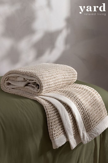 Yard Natural Canopy Waffle Throw (Q84088) | £70