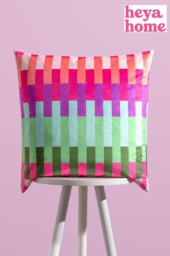 heya home Pink Dashing Velvet Feather Filled Cushion (Q84090) | £17