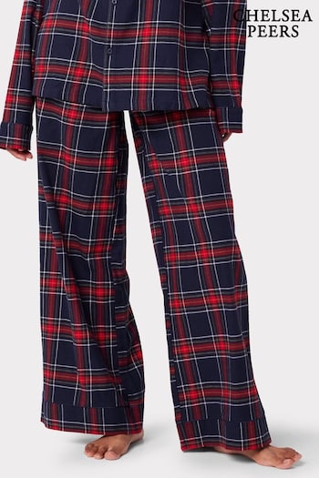 Chelsea Peers Blue Flannel Check Print Pyjama Bottoms (Q84118) | £38