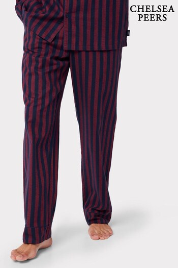 Chelsea Peers Red Flannel Stripe Print Mens Pyjama Bottoms (Q84119) | £38