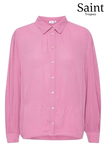 Saint Tropez Casual Fit Purple Alba Button Shirt (Q84124) | £35
