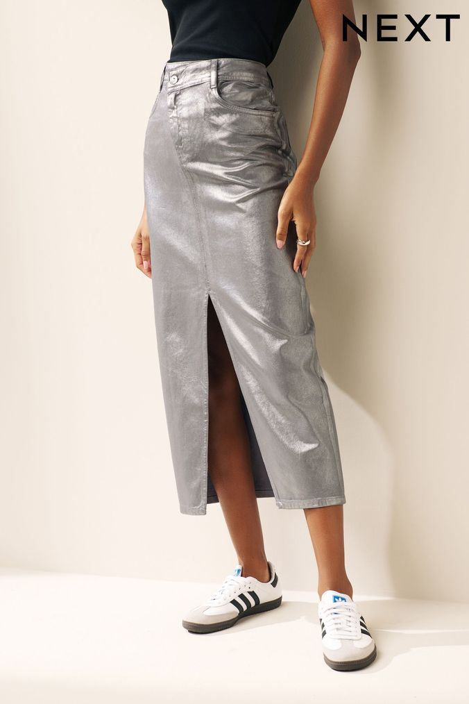 Long shop silver skirt