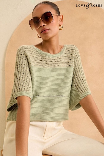 New In Home Accessories Green Batwing Textured Jumper (Q84249) | £38