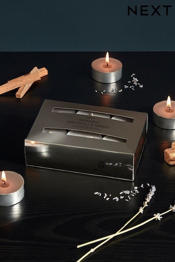 Silver Midnight Patchouli & Amber XL Tealights Scented Candle (Q84288) | £10