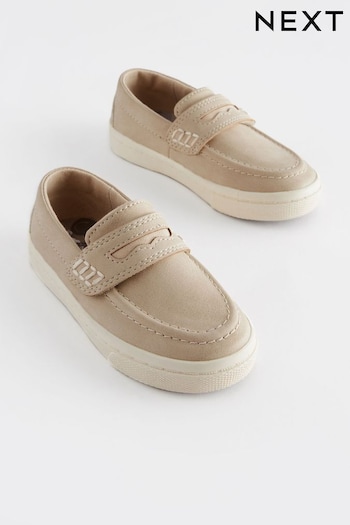 Stone Neutral Wide Fit (G) Penny Loafers (Q84296) | £20 - £24