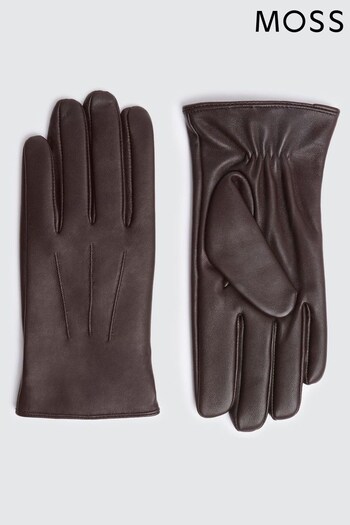 Chocolate Leather Gloves (Q84440) | £50