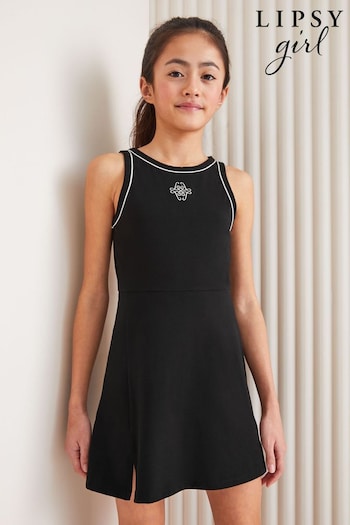 Lipsy Black Tennis Buttoned Dress (5-16yrs) (Q84442) | £25 - £33