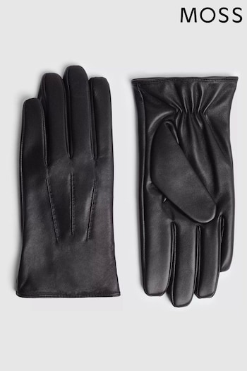 MOSS Leather Black Gloves (Q84448) | £50