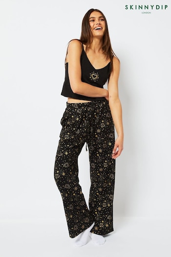 Skinnydip Celestial Cami and Trousers Pyjamas Black Set (Q84514) | £30