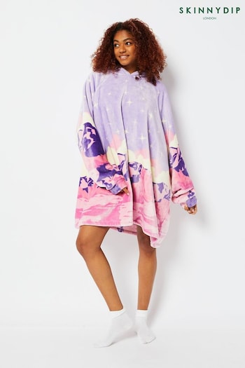 Skinnydip Purple Landscape Fleece Blanket Hoodie (Q84528) | £36