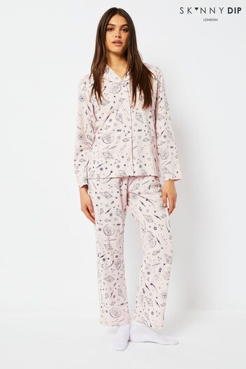Skinny Dip Pink Zodiac Celestial Pyjama Set (Q84536) | £32