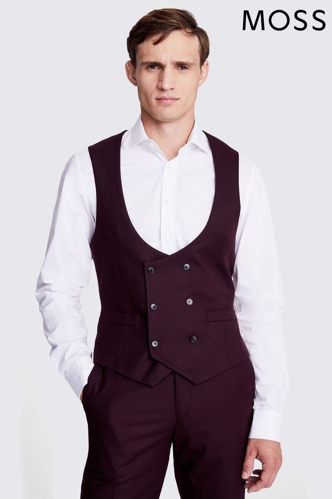 Burgundy waistcoat next on sale