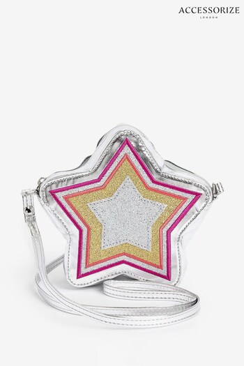 Accessorize Girls Silver Tone Star Cross-Body Bag (Q84681) | £16