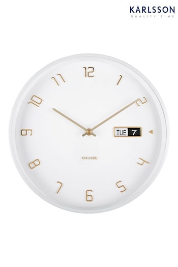Karlsson White Data Flip Iron Wall Clock (Q84709) | £60