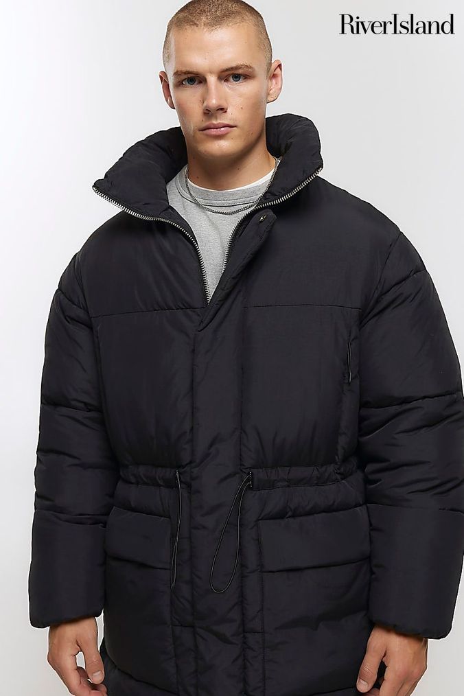 River island black sales puffer jacket mens