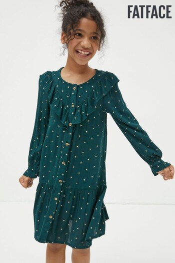 FatFace Green Millie Star Print Dress (Q84836) | £26