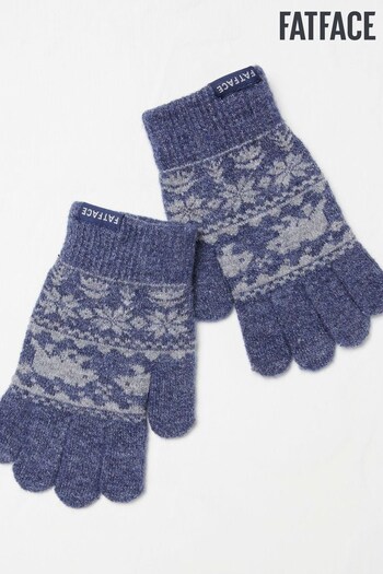 FatFace Blue Bear Fairisle Gloves (Q84867) | £12.50