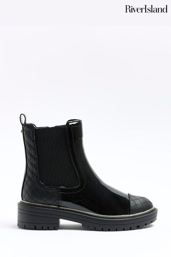 River Island Black Wide Chelsea Boots (Q84885) | £45