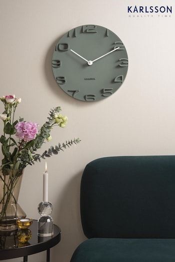Karlsson Green On The Edge Wall Clock with Chrome Hands (Q84898) | £57