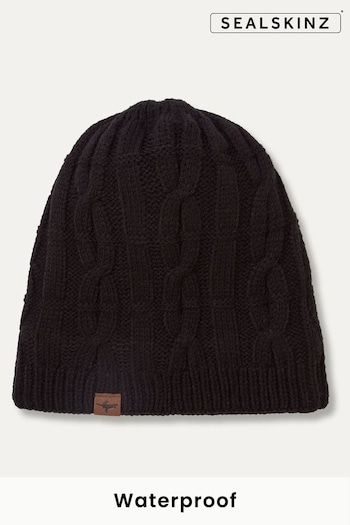 SEALSKINZ Grey Blakeney Waterproof Cold Weather Cable Knit Beanie (Q85013) | £30
