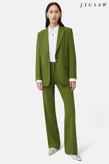 Jigsaw Green Crosshatch Mason Trousers (Q85165) | £140
