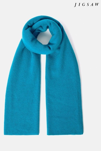 Jigsaw Blue Miller Wool Cashmere Scarf (Q85175) | £150