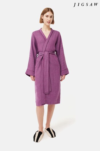 Jigsaw Purple Herringbone Robe (Q85178) | £98